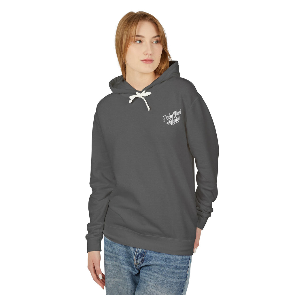 Palm Tree Graphic Hoodie — Lightweight Beach Vibe Sweatshirt