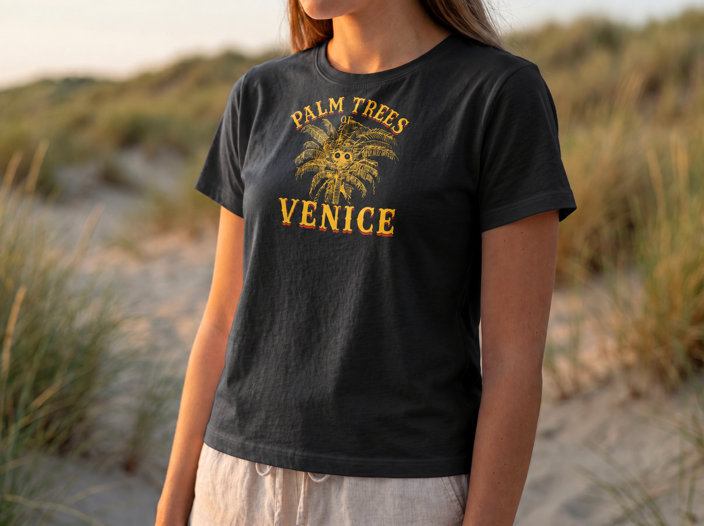 Palm Trees of Venice Woman's short sleeve tee- Palm Trees of Venice